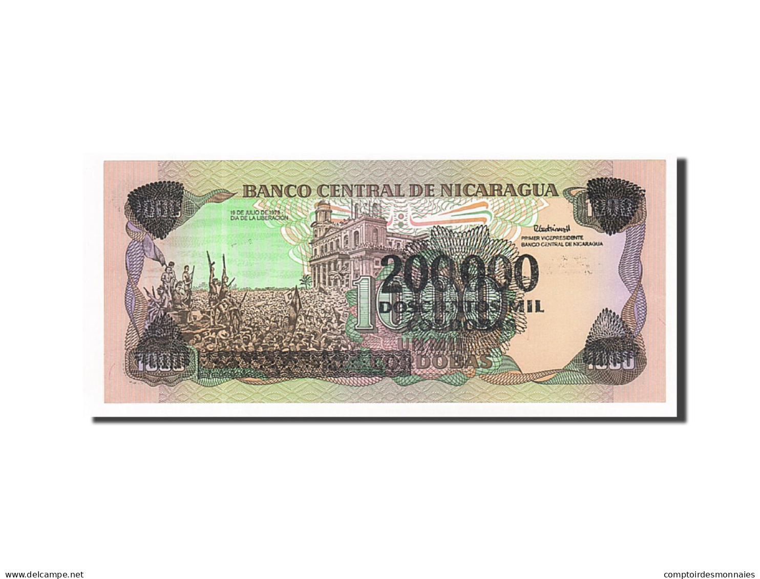 Billet, Nicaragua, 200,000 Córdobas On 1000 Córdobas, 1990, NEUF - Nicaragua