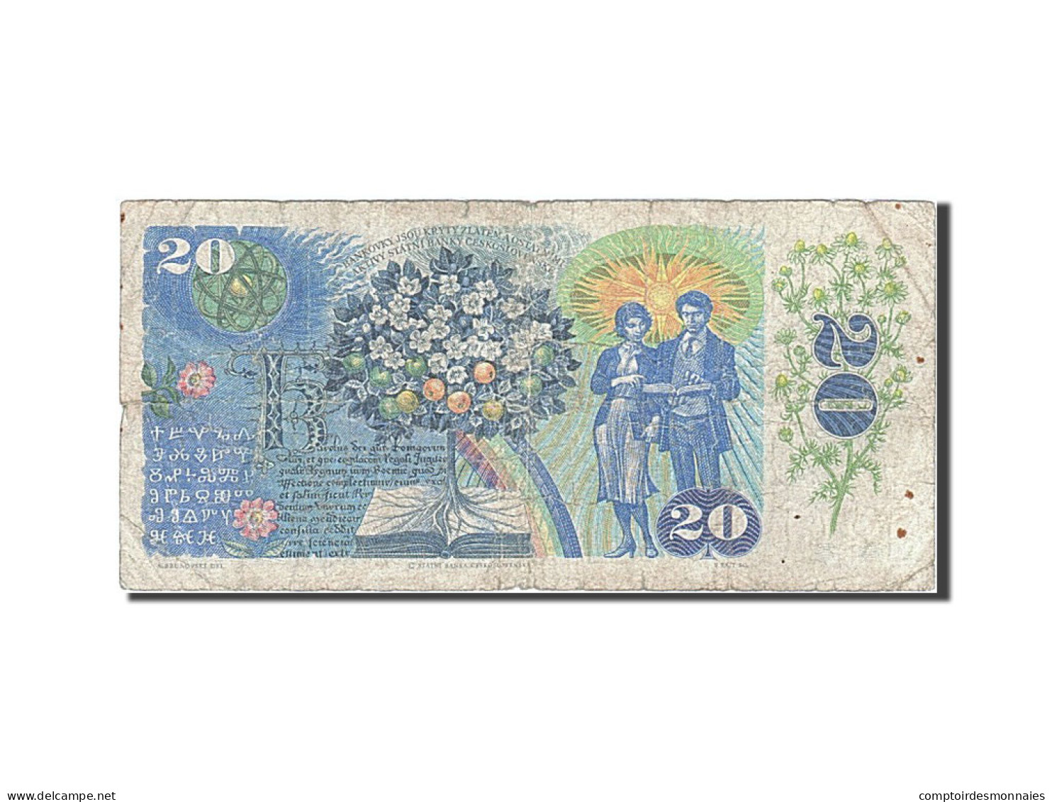 Billet, Tchécoslovaquie, 20 Korun, 1988, B+ - Czechoslovakia