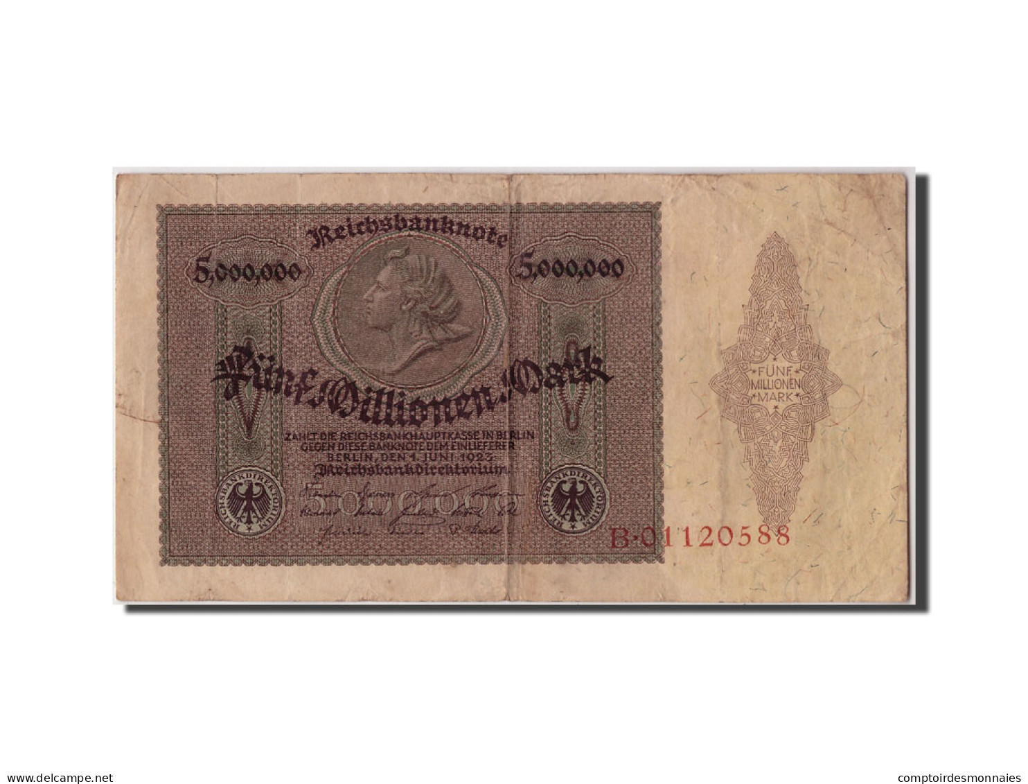 Billet, Allemagne, 5 Millionen Mark, 1923, 1923-06-01, TB+ - 5 Miljoen Mark