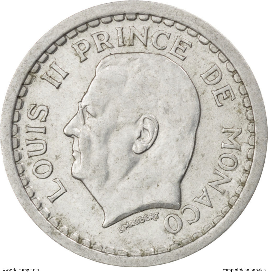 Monnaie, Monaco, Louis II, Franc, 1943, TTB, Aluminium, KM:120, Gadoury:131 - 1922-1949 Louis II