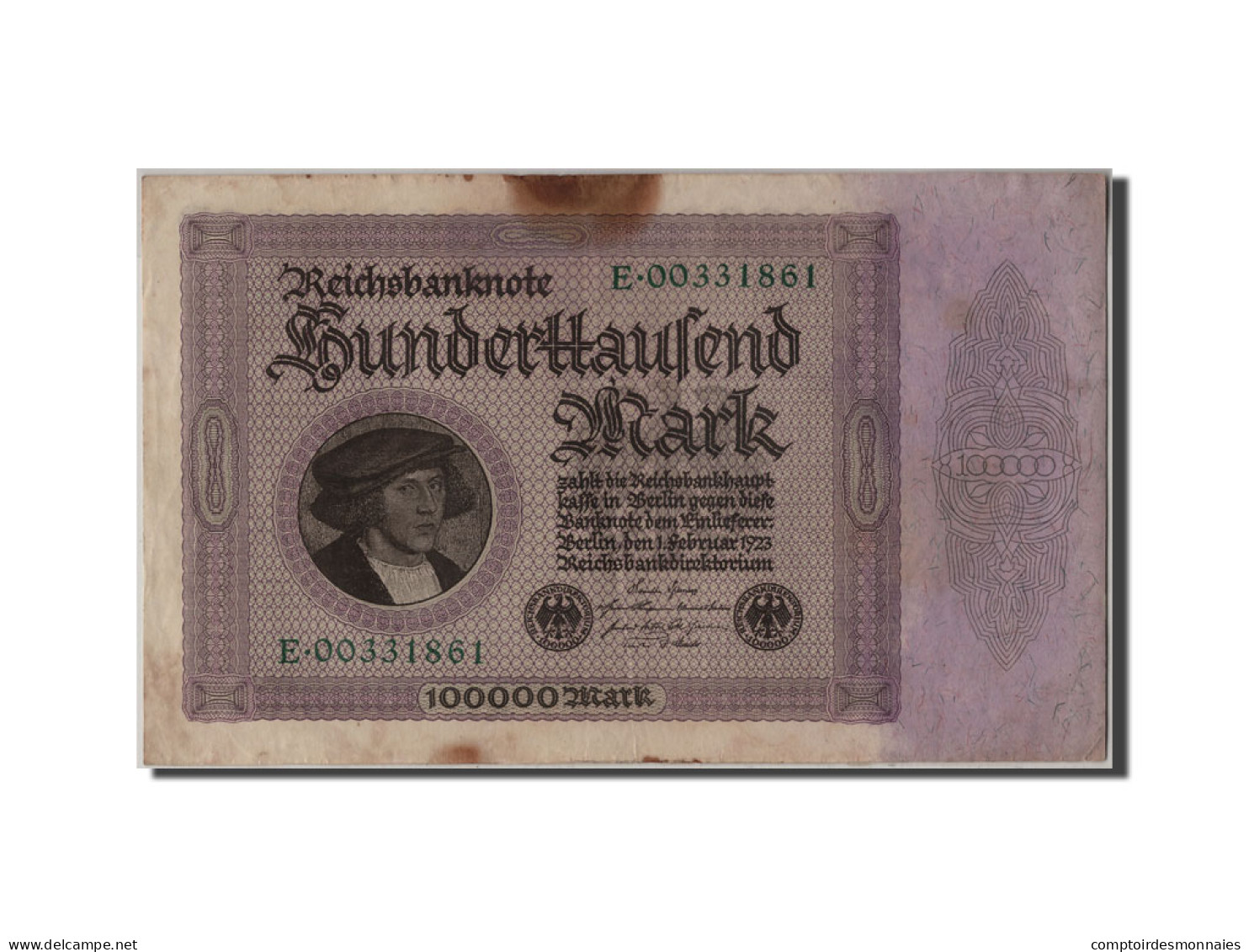 Billet, Allemagne, 100,000 Mark, 1923, 1923-02-01, TB - 100000 Mark