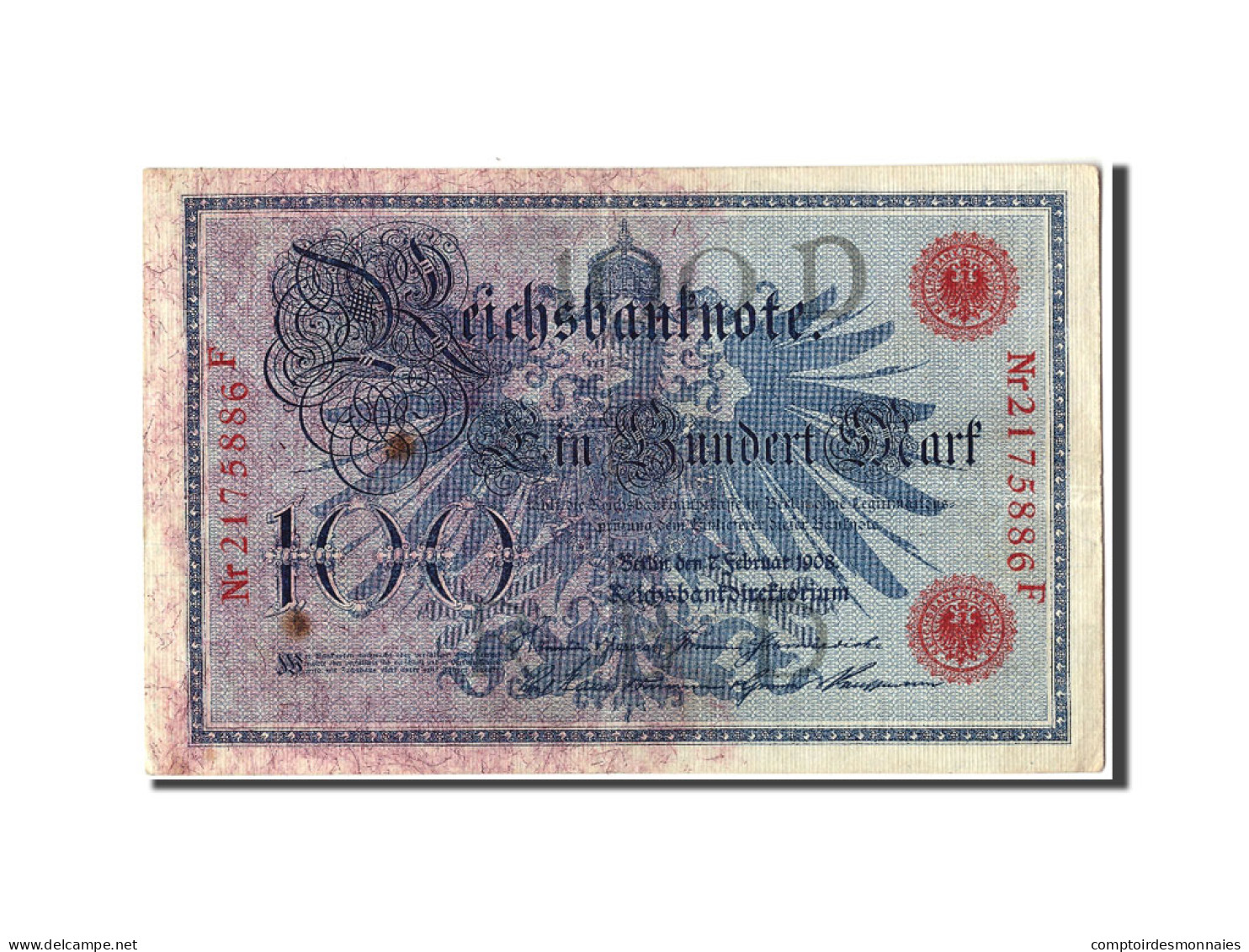 Billet, Allemagne, 100 Mark, 1908, 1908-02-07, TB+ - 5 Mark