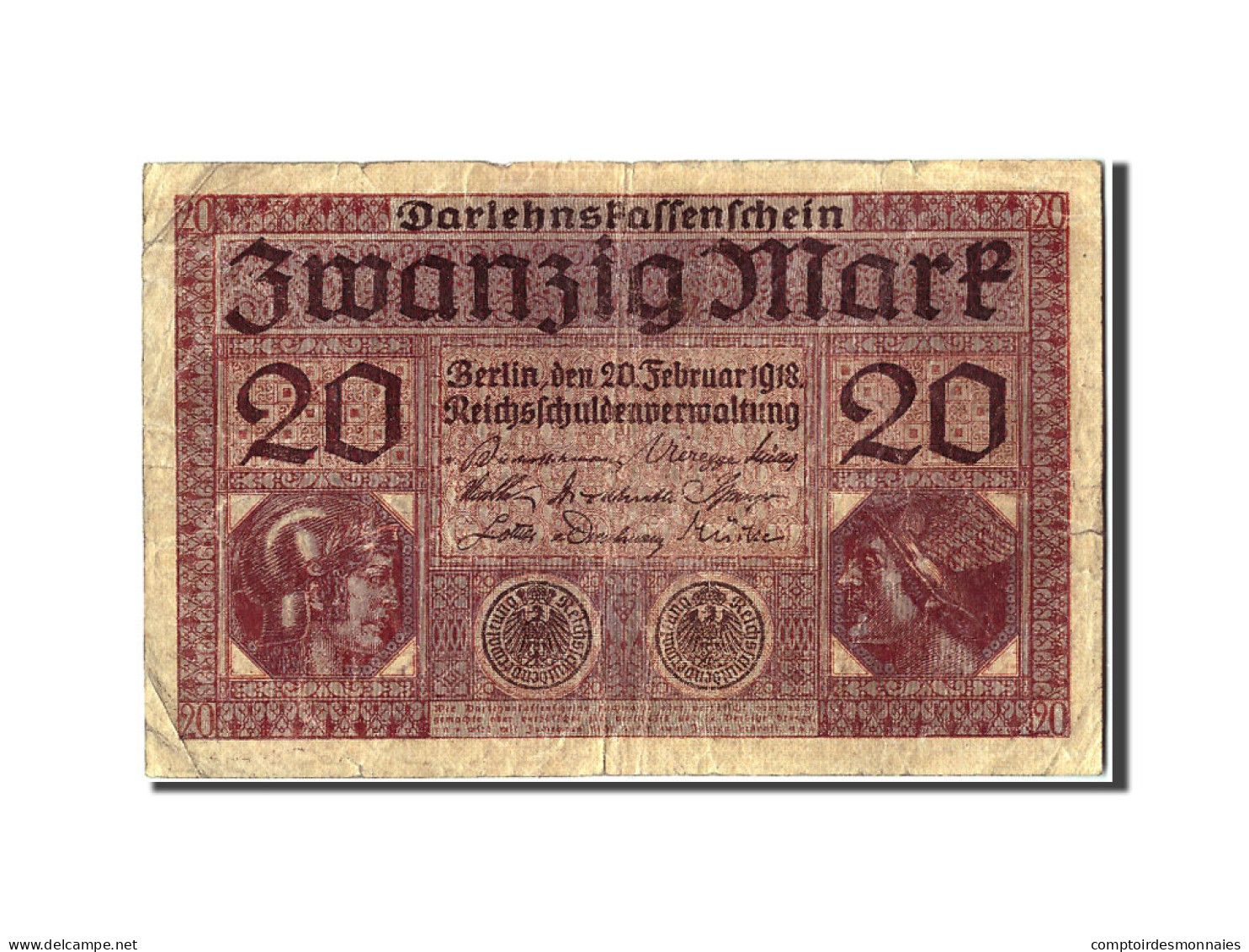 Billet, Allemagne, 20 Mark, 1918, 1918-02-20, B+ - Reichsschuldenverwaltung