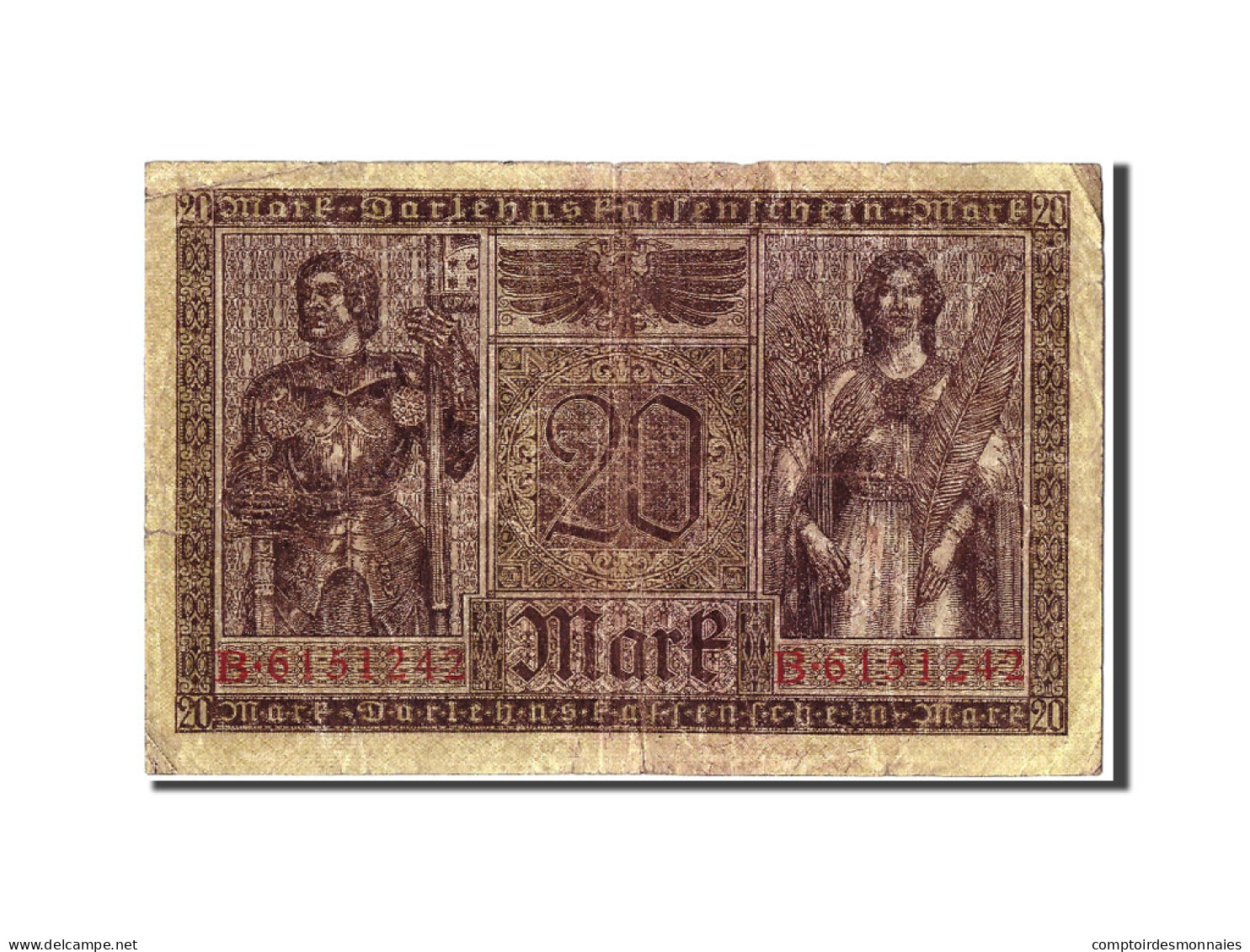 Billet, Allemagne, 20 Mark, 1918, 1918-02-20, B+ - Administration De La Dette