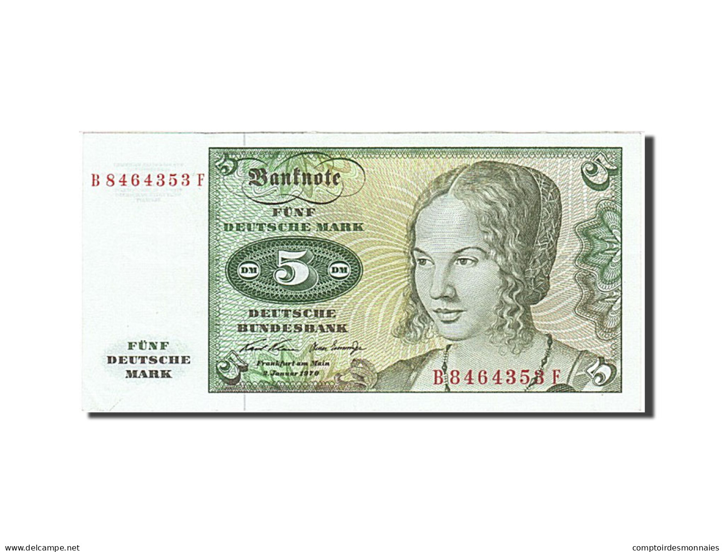 Billet, République Fédérale Allemande, 5 Deutsche Mark, 1970, 1970-01-02 - 5 Deutsche Mark