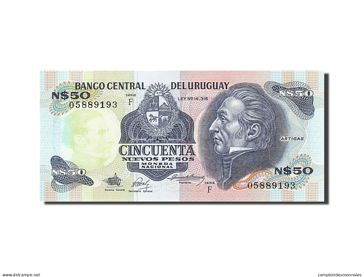 Billet, Uruguay, 50 Nuevos Pesos, 1988, NEUF - Uruguay