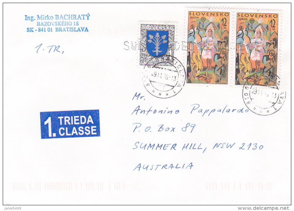 Slovakia 2006 Cover Sent To Australia - Used Stamps