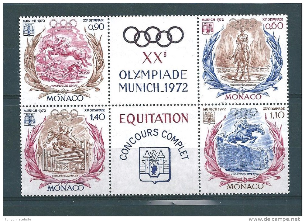 Monaco De 1972  N°890 A 893 Bloc De 4  Neuf ** - Unused Stamps