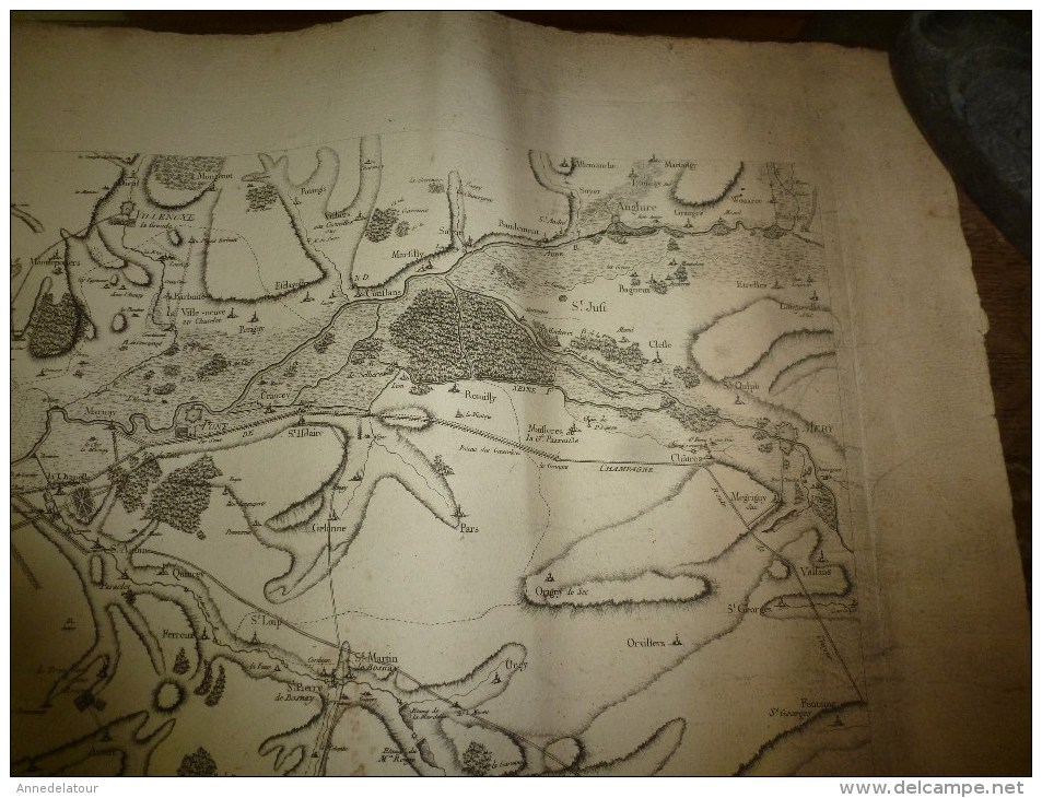 1757  ?  Carte Géographique (cachet Au Dos :MUNIFICENTIA REGIS OPTIMI CIVES  .L. CONFEC (Sens,Provins,Nogent,Montereau) - Geographical Maps
