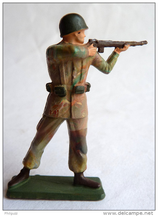 SOLDAT FIGURINE FIG STARLUX 1966 PARA CASQUE Fusil Tireur Debout P4  ARMEE MODERNE (1) - Starlux