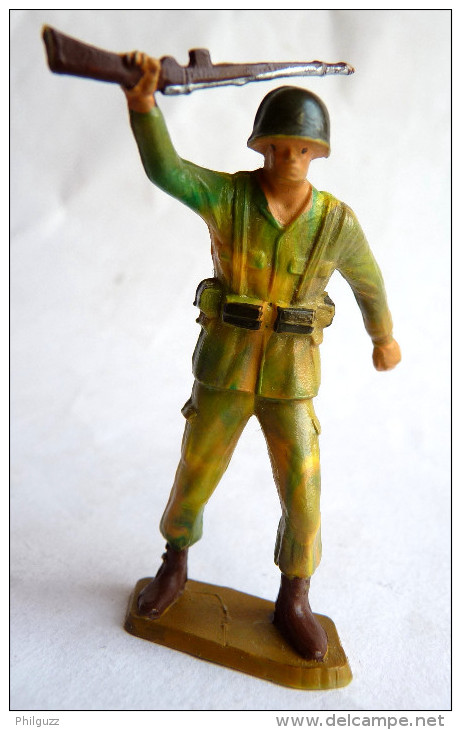 SOLDAT FIGURINE FIG STARLUX 1966 PARA CASQUE MARCHAND FUSIL MAIN (1) P13  ARMEE MODERNE - Starlux