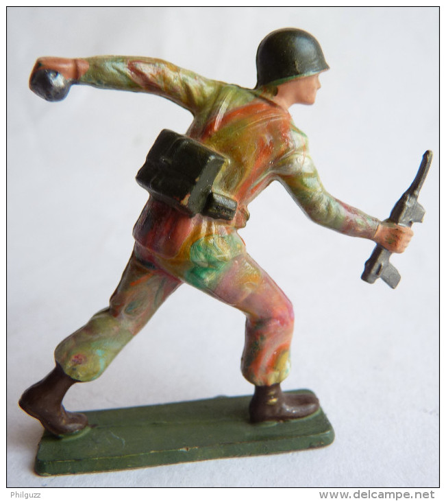 SOLDAT FIGURINE FIG STARLUX 1966 PARA CASQUE Mitraillette Et Grenade P11  ARMEE MODERNE - Starlux