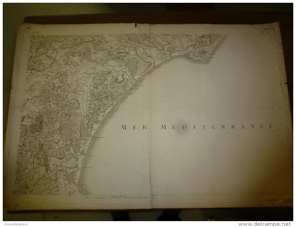 1757  ? Carte Géographique (cachet Au Dos :MUNIFICENTIA REGIS OPTIMI CIVES  L  CONFEC (Narbonne,Béziers,Fonfroide,etc) - Cartes Géographiques