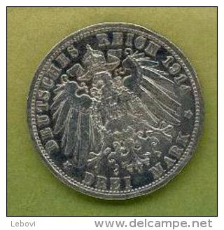 PRUSSE - Guillaume II - 3 Mark 1914 A Argent - 2, 3 & 5 Mark Silber