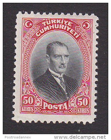 Turkey, Scott #681, Mint Hinged, Mustafa Kemal Pasha, Issued 1929 - Unused Stamps