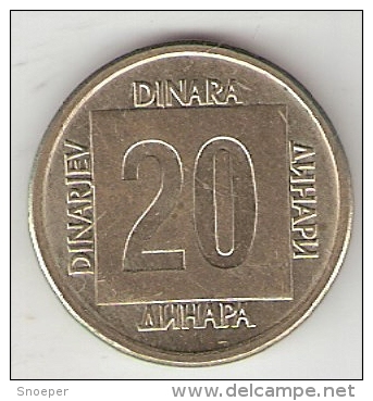 Yogoslavia  20  Dinara  1988   KM132  Unc !! - Yougoslavie