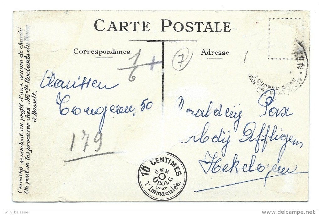 CPA - BASSENGE - Cour De Ferme - Cachet 10 Centimes "Une Obole Pour L'immaculée"  // - Bassenge