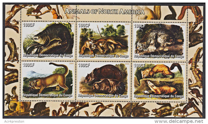 B5190 DR CONGO 2005,Animals Of North America M-sheet  MNH - Mint/hinged