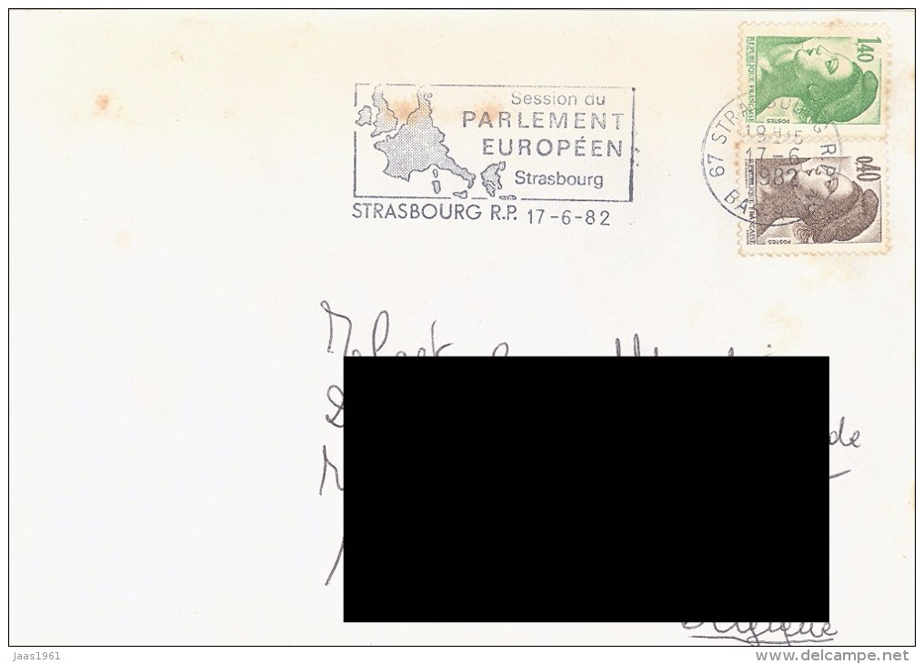 FRANCE. POSTMARK. STRASBOURG. EUROPEAN PARLIAMENT. 1982. FLAMME - Otros & Sin Clasificación