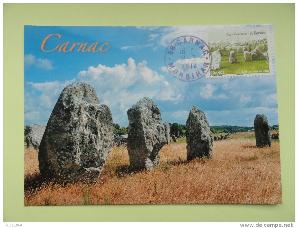 CARTE MAXIMUM CARD MENHIR DE CARNAC MORBIHAN FRANCE - 2010-2019