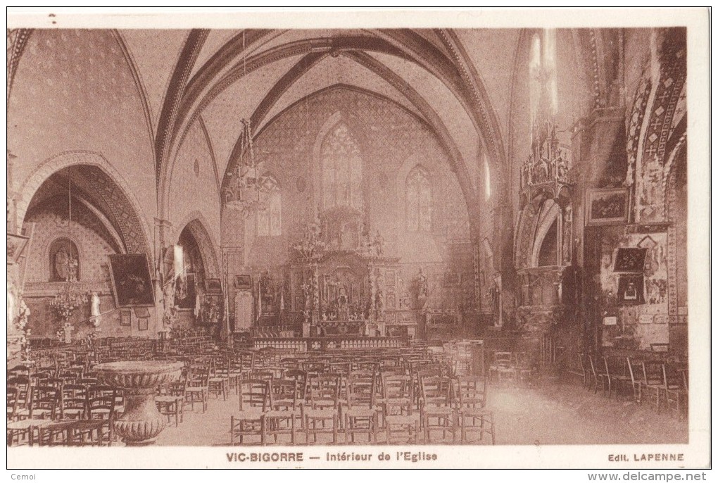 CPA Sépia- VIC BIGORRE (65) - Intérieur De L'église - Vic Sur Bigorre