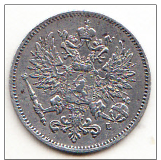 FINLANDIA-RUSIA 1909 NICOLAS II   25 PENNIÄ  PLATA RARA     EBC CN4305 - Finland