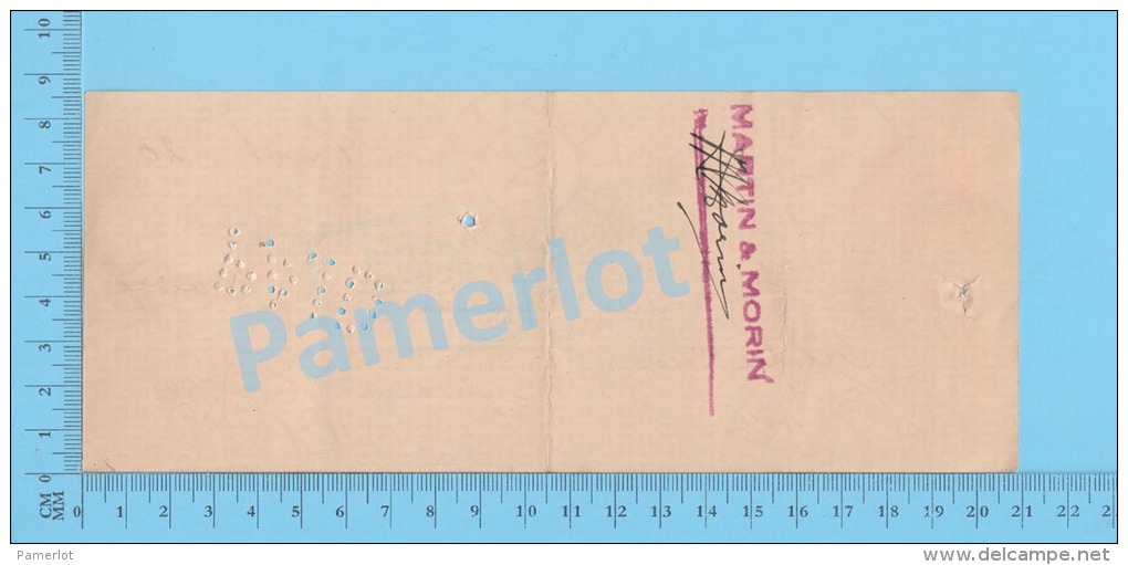 Lachine Quebec Canada  1921  Cheque ( $4.04 , " Martin & Morin "  Stamp Scott # 106 ) 2 SCANS - Schecks  Und Reiseschecks