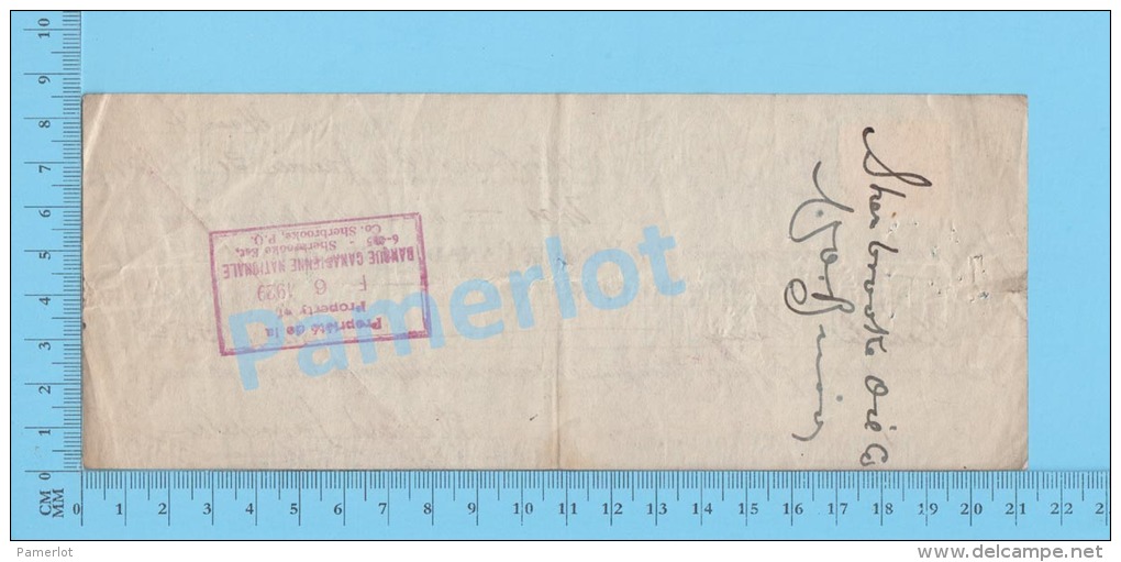 Sherbrooke 1929 Facture ( $35.00 , Sherbrooke Oil Co. Stamp Scott #164 )Quebec Qc. 2 SCANS - Cheques & Traveler's Cheques