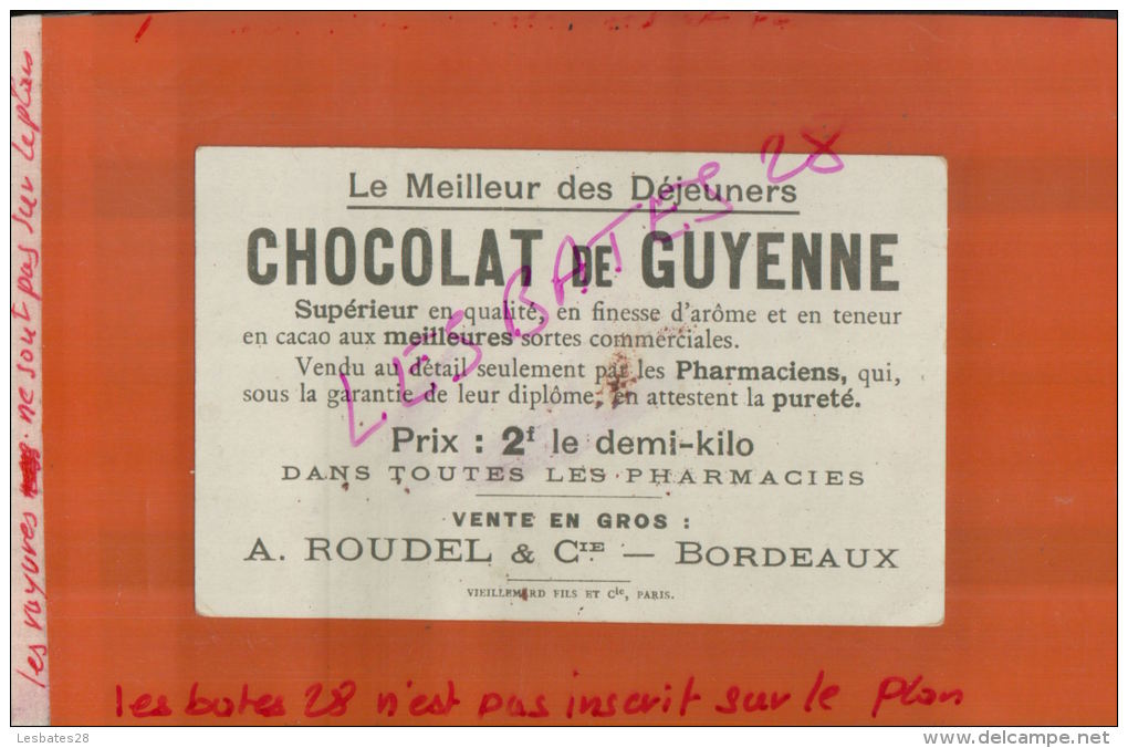 Chromo  CHOCOLAT DE GUYENNE  A. ROUDEL &amp; Cie  BORDEAUX  Chateau De Versailles  Seine Et Oise   Mai 2015 SAL 115 - Sonstige & Ohne Zuordnung