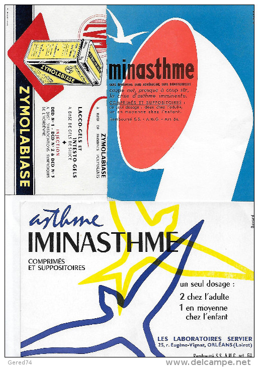 Buvard :  Lot  De 3  (médecine - Médicaments)  =>  "Zymolabiase"  +  "MinAsthme" + "IminAsthme" - Other & Unclassified