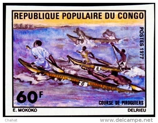 FISHING-BOAT RACE-HARPOON Etc.-IMPERF-SET OF 6-CONGO 1975-MNH A6-425 - Poissons