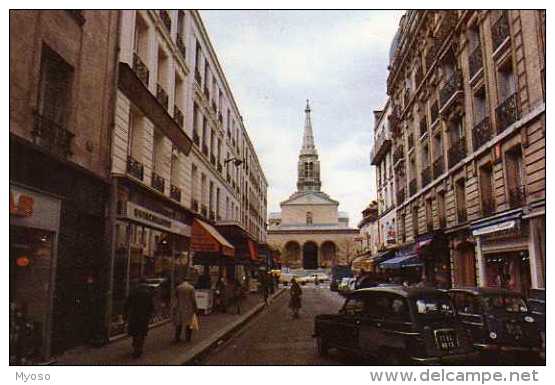 75  PARIS Eglise ST Jean Baptiste De Grenelle  Vue De La Ruedu Commerce, Automobiles 4L - Eglises