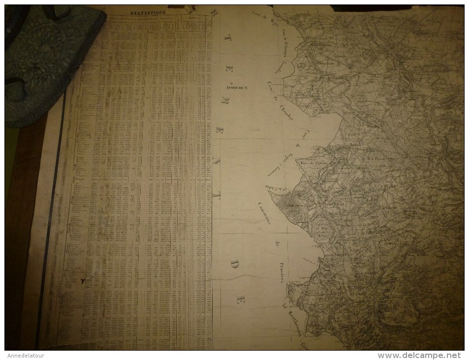 1846? Carte STATISTIQUE Des Cantons De SANCERRE, BOURGES ,St-AMAND, Gravée Par Schwaerzlé, Lith.Kaeppelin Quai Voltaire - Cartes Géographiques