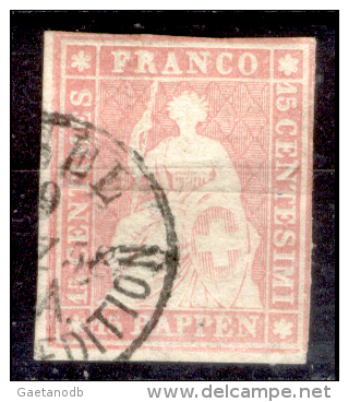 Svizzera-048 - 1854 - Y&T: N.28b (o) - Privo Di Difetti Occulti. - Used Stamps