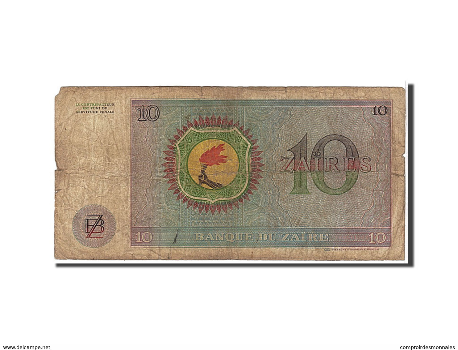 Billet, Zaïre, 10 Zaïres, 1972, KM:23a, TB - Zaïre