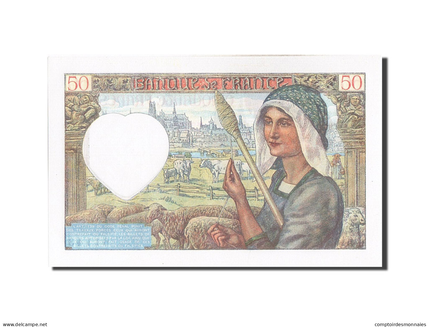Billet, France, 50 Francs, 50 F 1940-1942 ''Jacques Coeur'', 1942, 1942-01-08 - 50 F 1940-1942 ''Jacques Coeur''