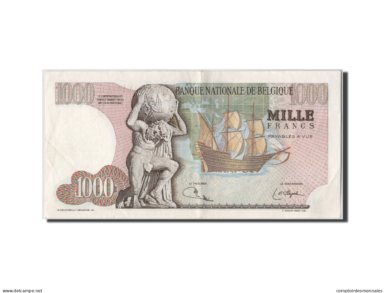 Billet, Belgique, 1000 Francs, 1975, 1975-08-07, SUP - 1000 Franchi