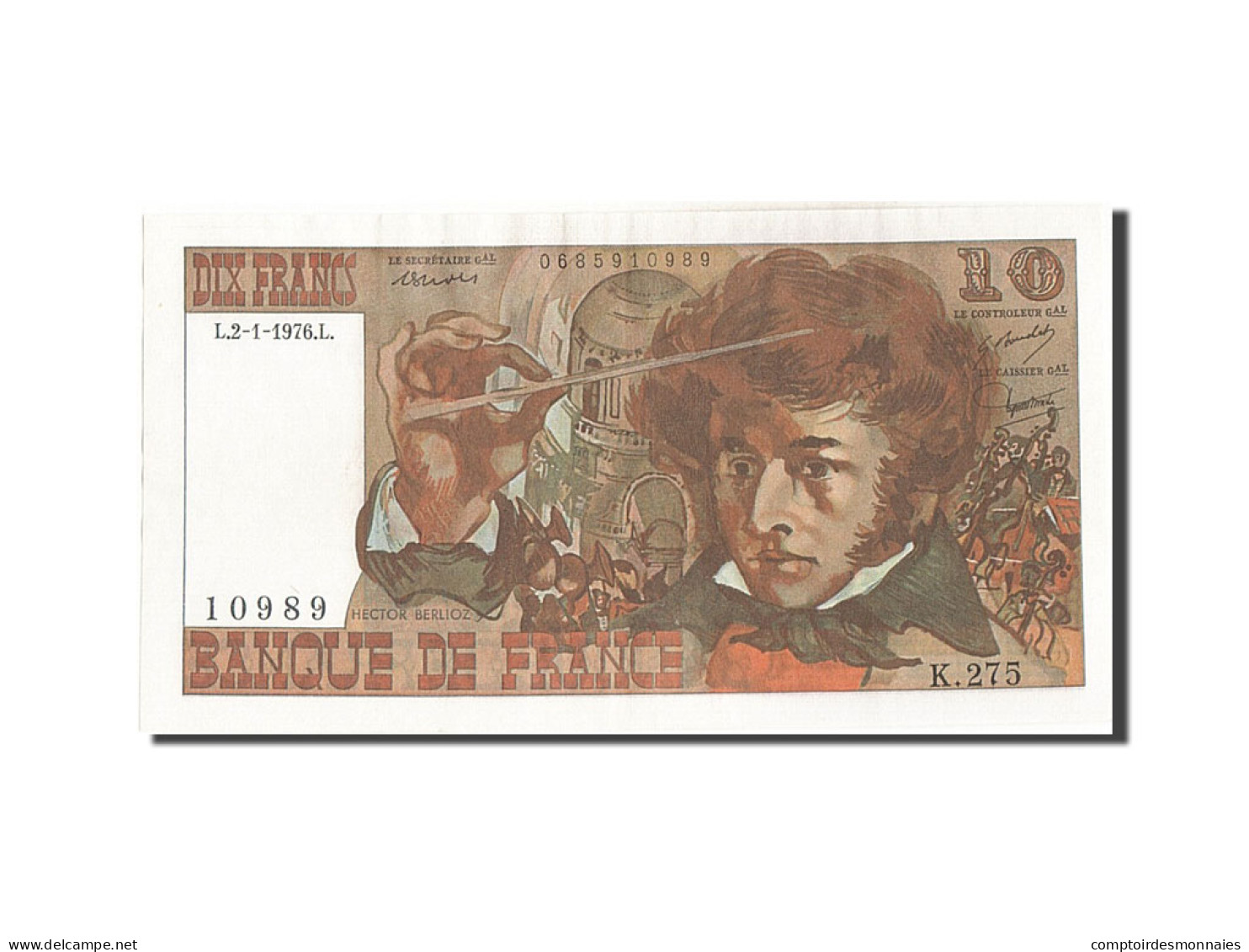 Billet, France, 10 Francs, 10 F 1972-1978 ''Berlioz'', 1976, 1976-01-02, SPL+ - 10 F 1972-1978 ''Berlioz''