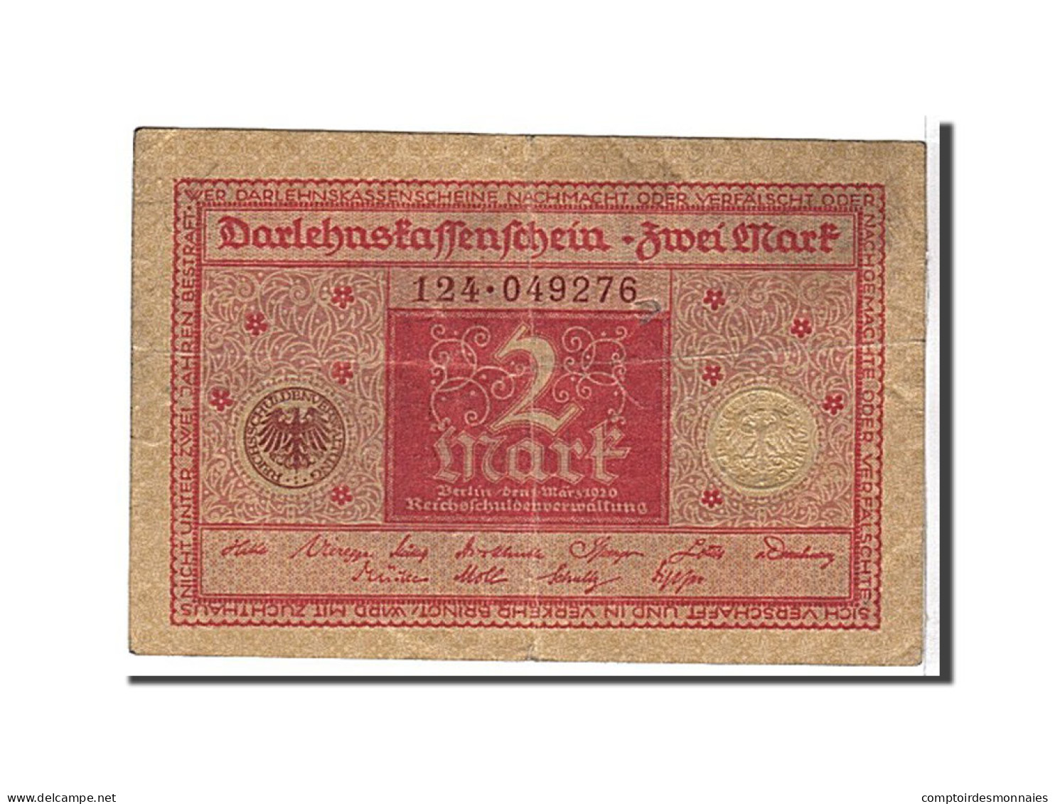 Billet, Allemagne, 2 Mark, 1920, TTB - 2 Mark