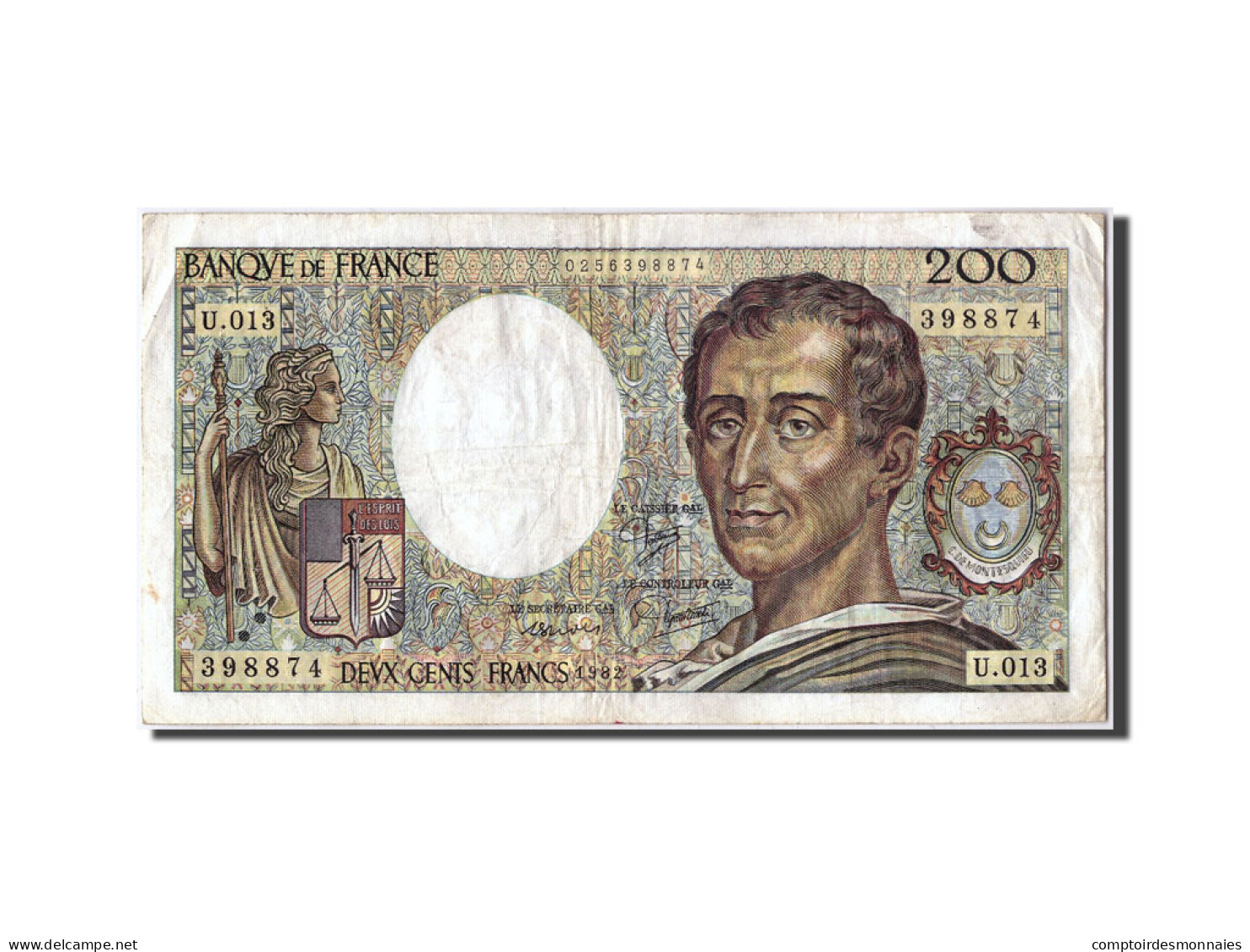 Billet, France, 200 Francs, 200 F 1981-1994 ''Montesquieu'', 1982, TB - 200 F 1981-1994 ''Montesquieu''