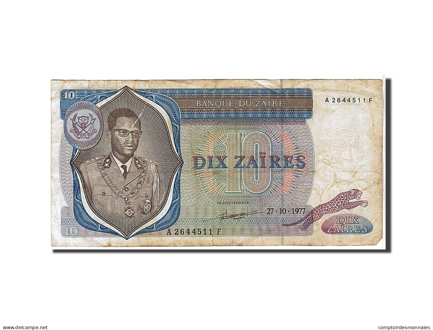 Billet, Zaïre, 10 Zaïres, 1977, KM:23b, SPL - Zaïre