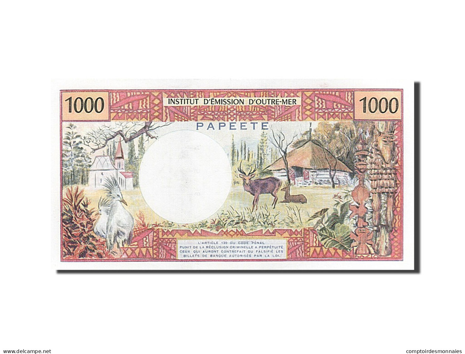 Billet, Tahiti, 1000 Francs, 1969-1971, 1977, KM:27b, SUP+ - Other - Europe