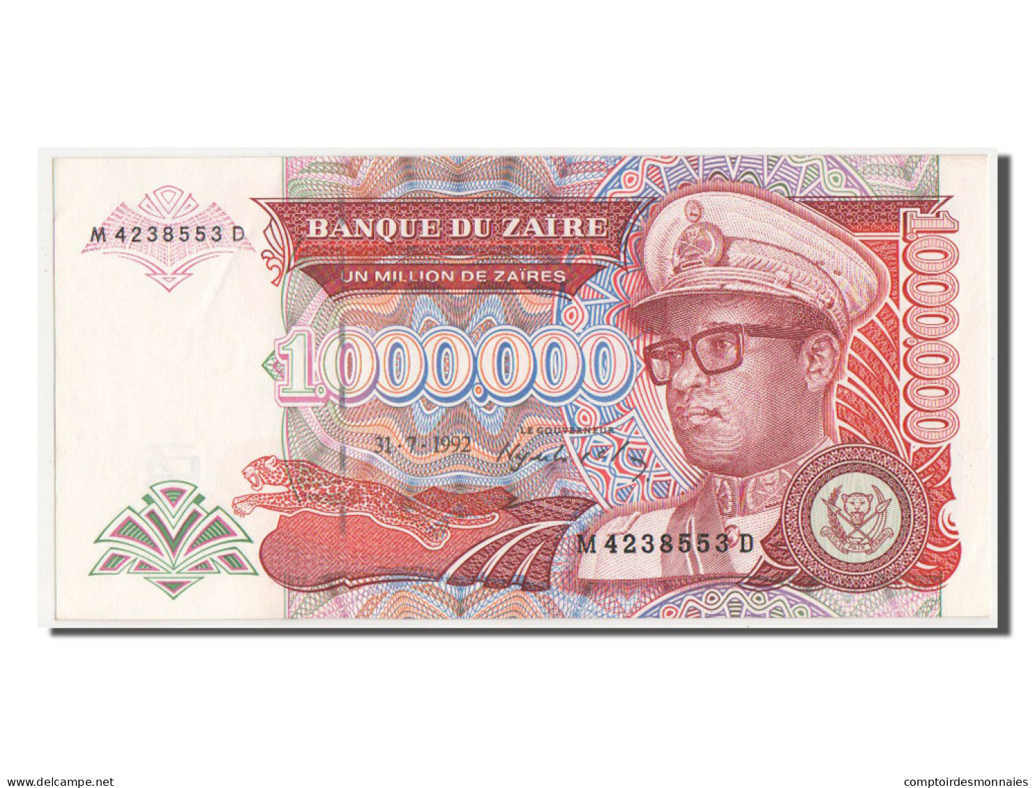 Billet, Zaïre, 1,000,000 Zaïres, 1992, SPL+ - Zaire