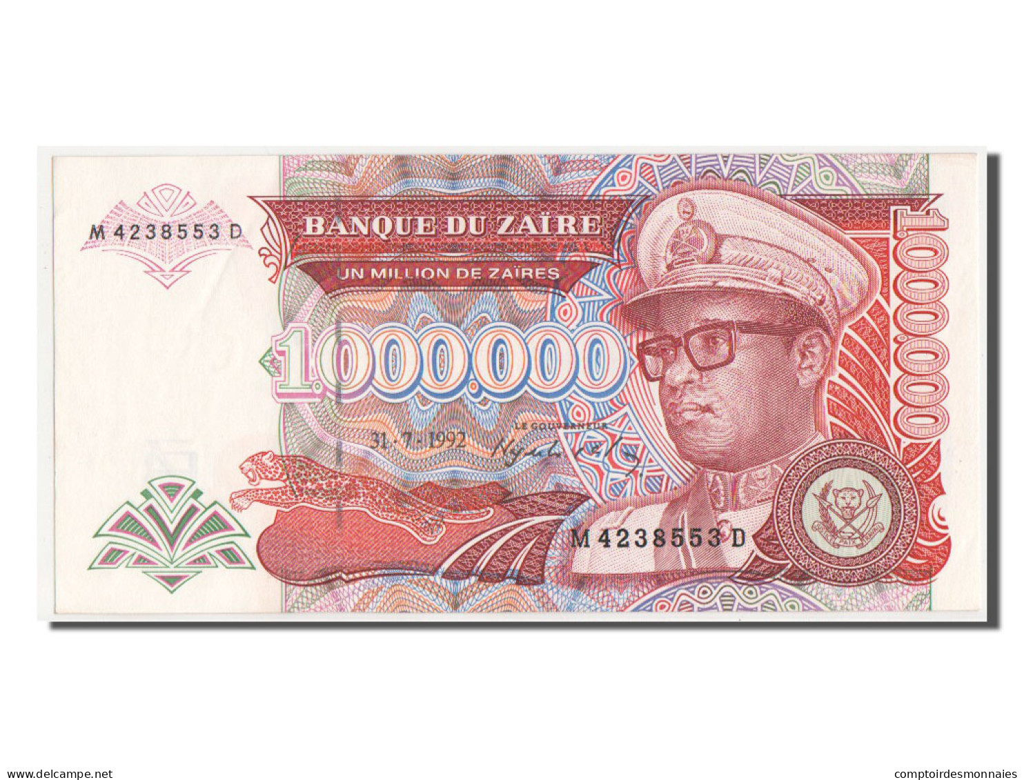 Billet, Zaïre, 1,000,000 Zaïres, 1992, SPL+ - Zaïre