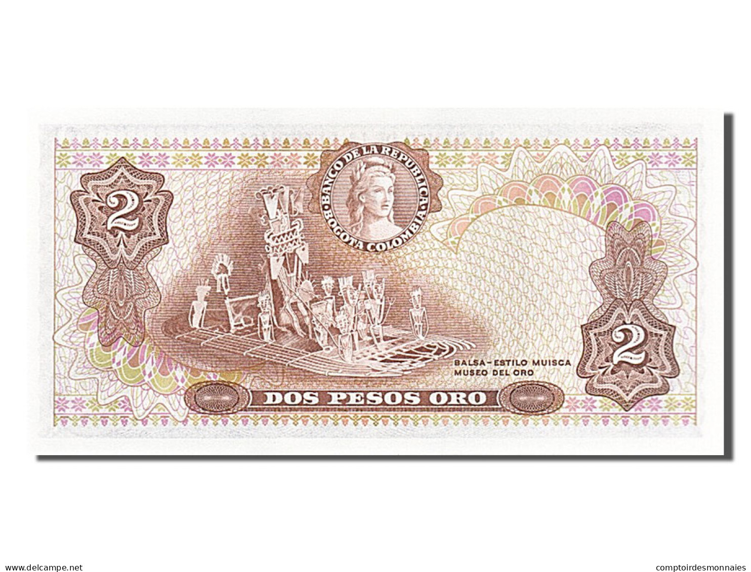 Billet, Colombie, 2 Pesos Oro, 1977, 1977-07-20, NEUF - Kolumbien