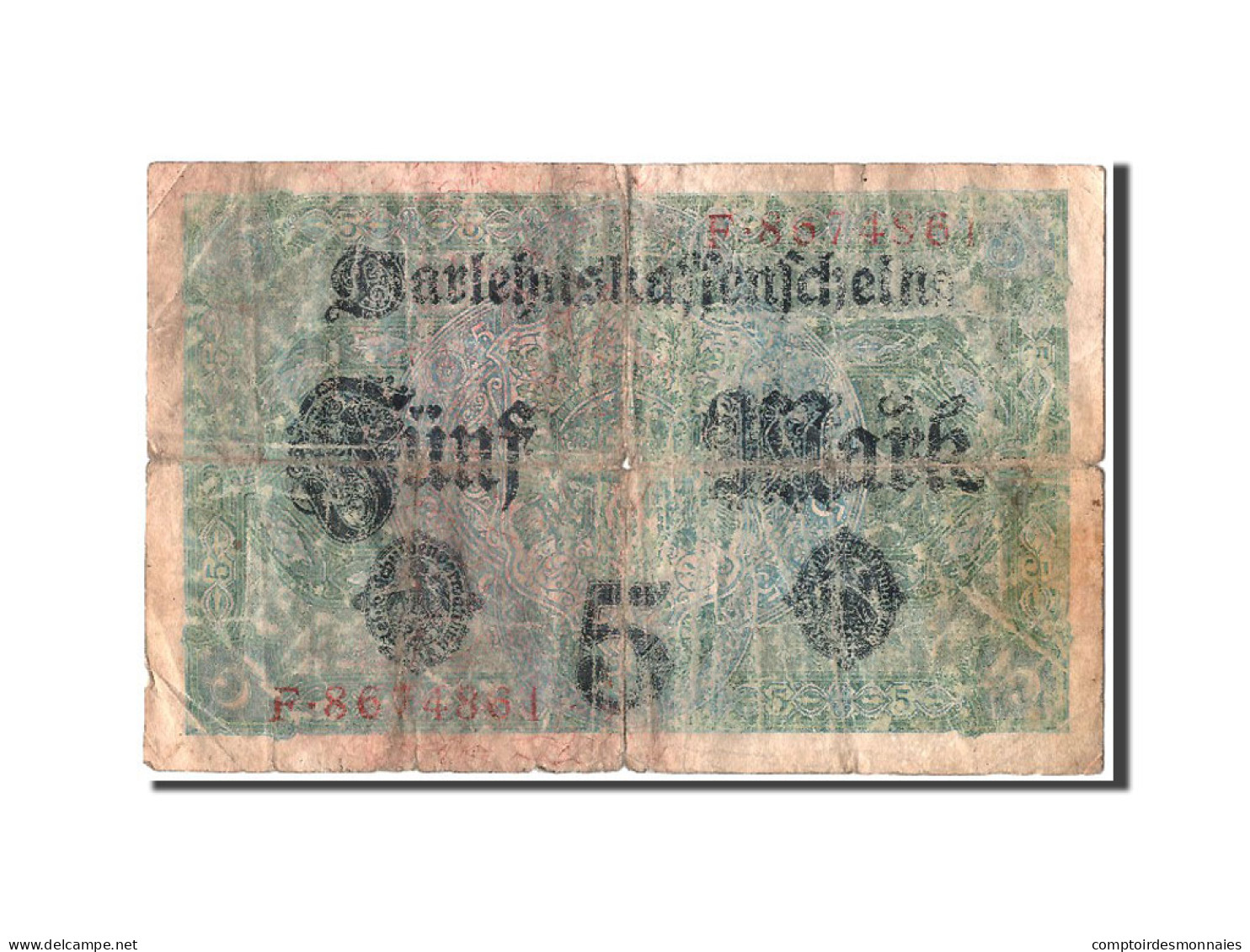 Billet, Allemagne, 5 Mark, 1917, 1917-08-01, TB - 5 Mark