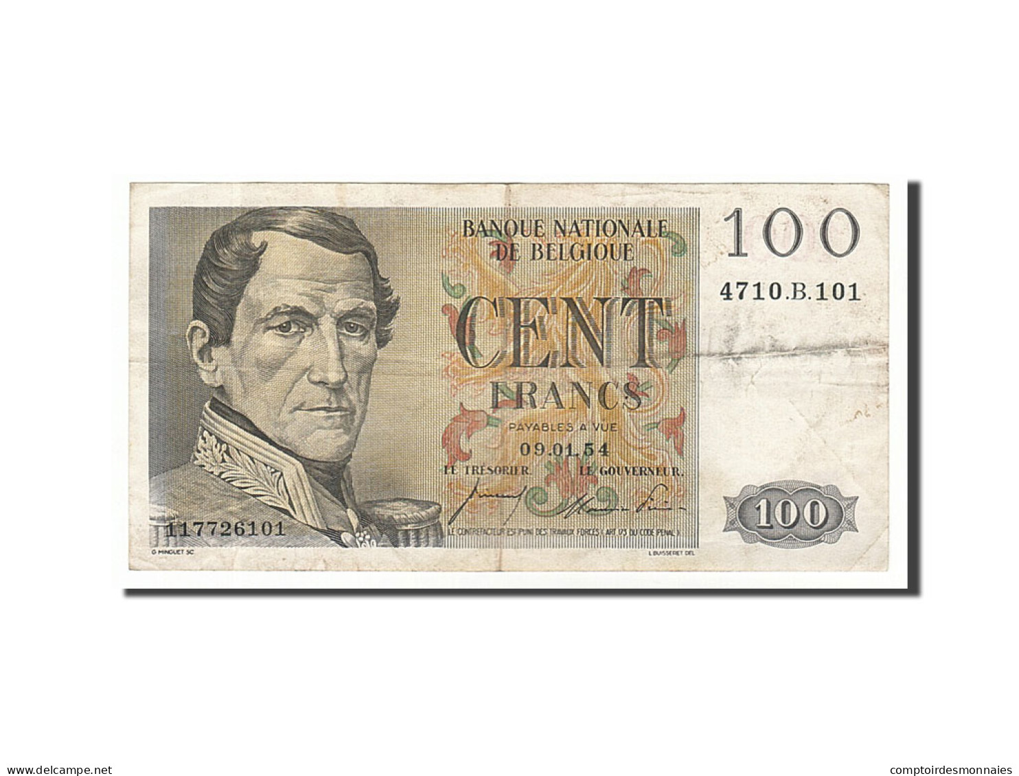 Billet, Belgique, 100 Francs, 1954, 1954-01-09, TB+ - 100 Francos