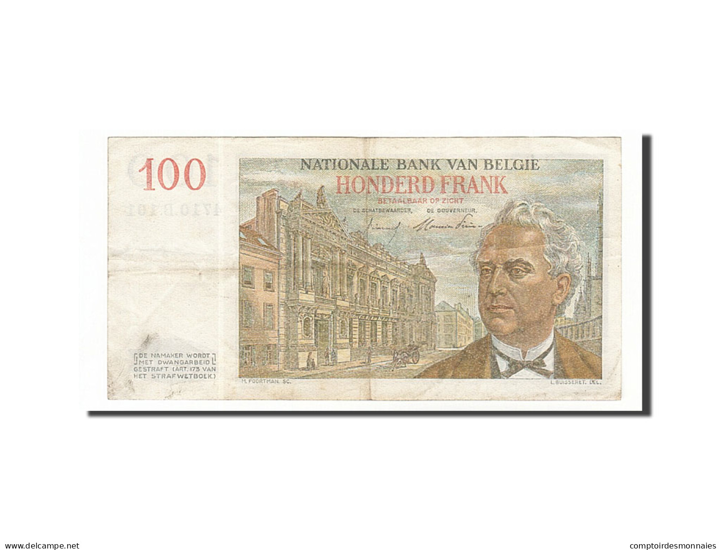 Billet, Belgique, 100 Francs, 1954, 1954-01-09, TB+ - 100 Francos