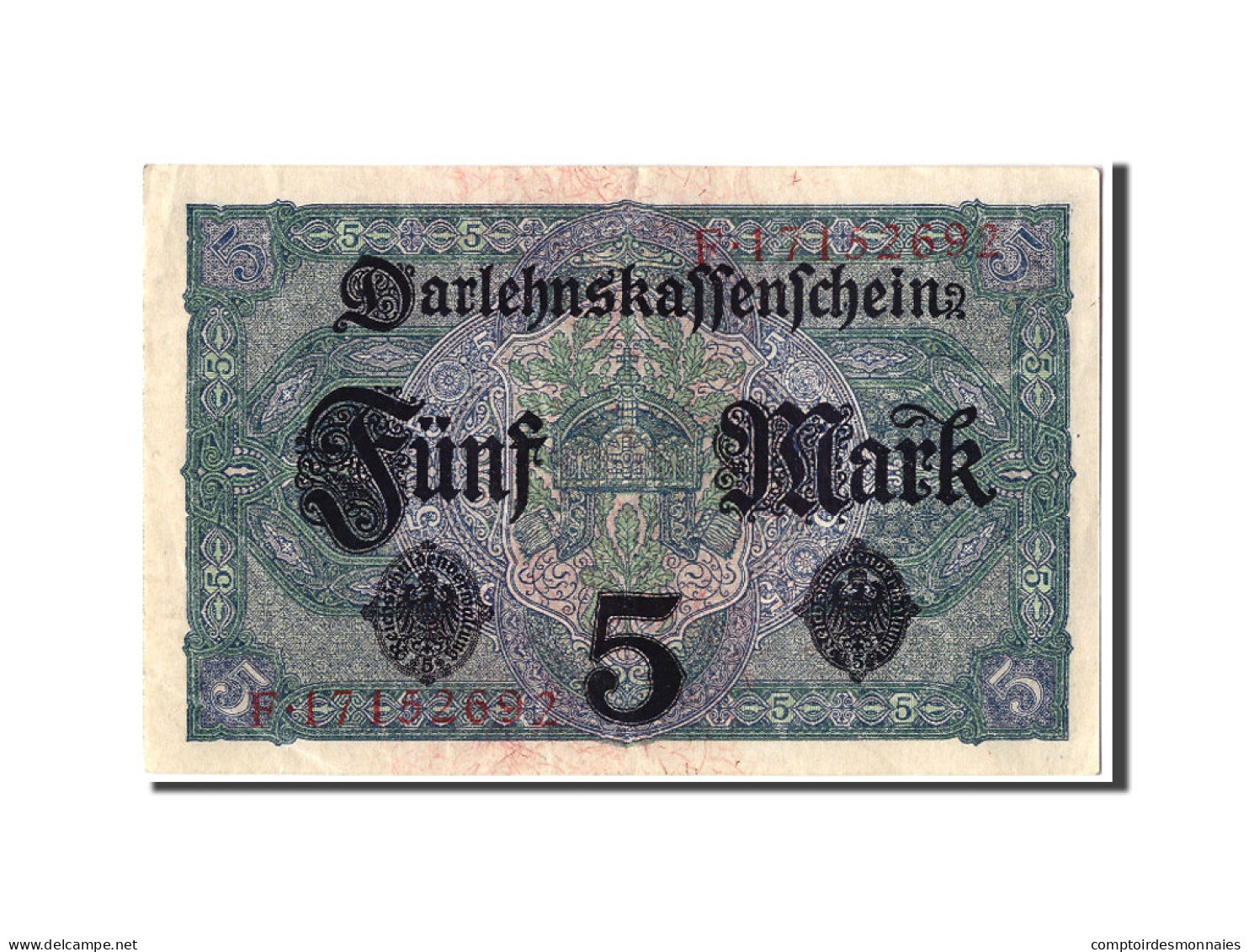 Billet, Allemagne, 5 Mark, 1917, 1917-08-01, SUP - 5 Mark