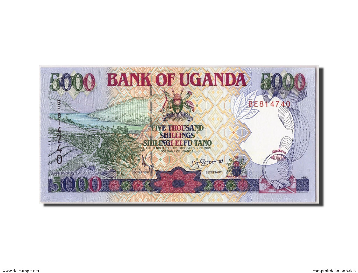 Billet, Uganda, 5000 Shillings, 1993, NEUF - Uganda